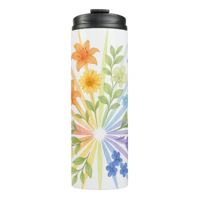 Garrafa Térmica Blooming Radiance – Water Bottle with Rainbow Flow (Frente)