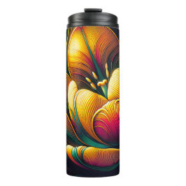 Garrafa Térmica Bloqueio de Tulipas de Abstrato Radiante