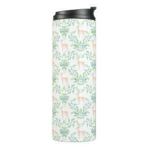 Garrafa Térmica Blue e Green Holly Trellis com Deer