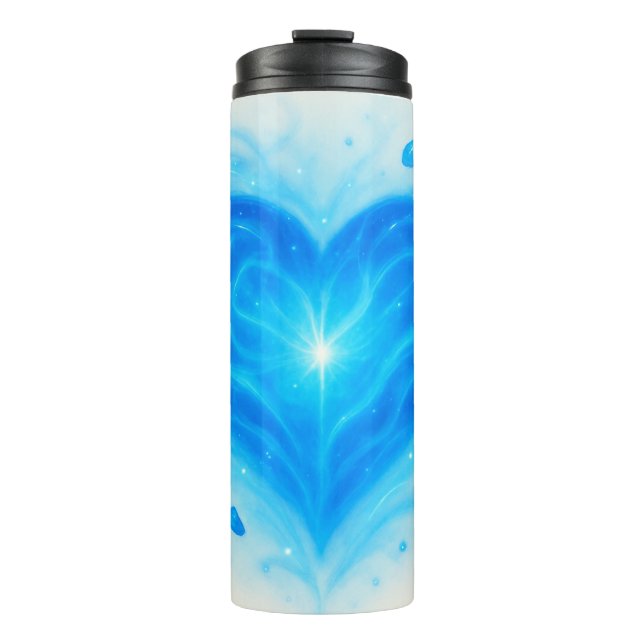 Garrafa Térmica Blue Heart Energy Water Bottle – Spiritual Power f (Frente)