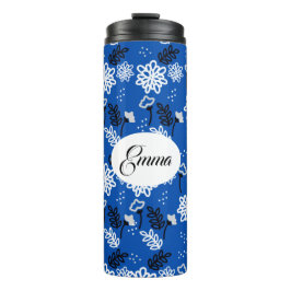 Garrafa Térmica Blue leaves romantic garden