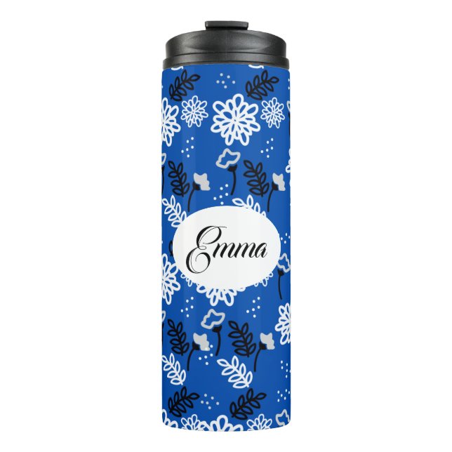 Garrafa Térmica Blue leaves romantic garden (Frente)