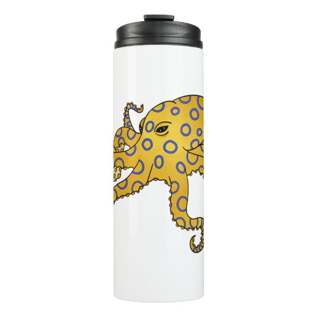 Garrafa Térmica Blue-ringed octopus cartoon illustration (Frente)