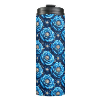 Garrafa Térmica Blue roses Luxury Floral Night Design🌹