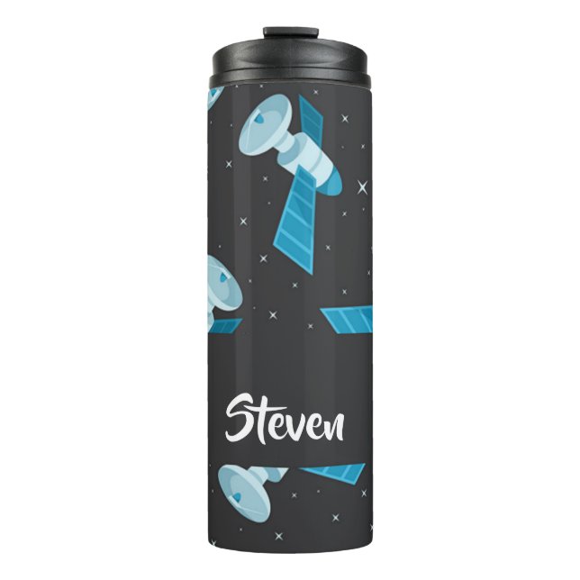 Garrafa Térmica Blue space satellite pattern (Frente)