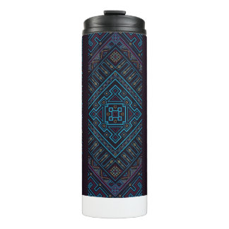 Garrafa Térmica Blue Tribal Geometric Pattern Thermal Tumbler