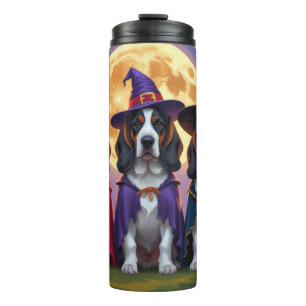 Garrafa Térmica Bluetick Coonhound Dogs Pumpkin Halloween Engraçad