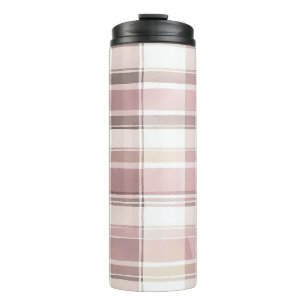 Garrafa Térmica Blush Rosa Creme Marrom Listras Natal