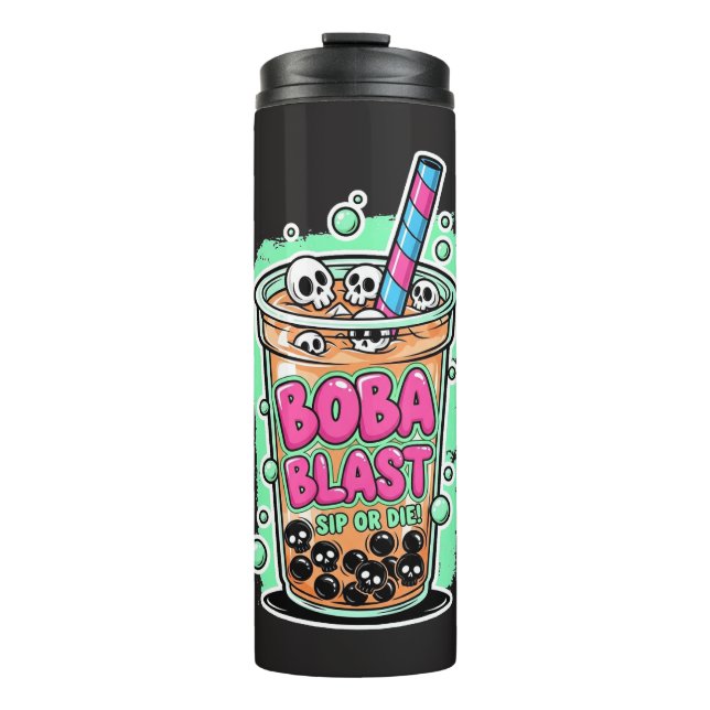 Garrafa Térmica Boba Blast – Sip or Die! Thermal Tumbler (Frente)
