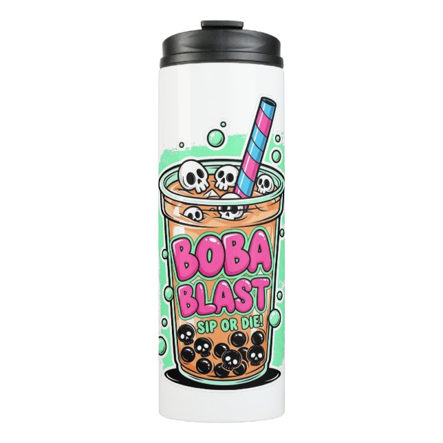Garrafa Térmica Boba Blast – Sip or Die! Thermal Tumbler (Frente)