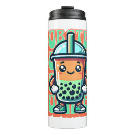 Garrafa Térmica Boba Bubble Tea Kawaii Cute Cartoon