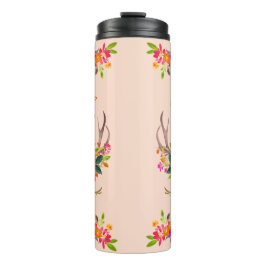 Garrafa Térmica Boho Autumn Reindeer Lashers Floral Deer Antlers