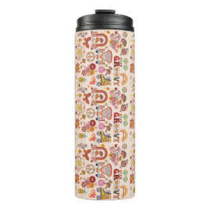Garrafa Térmica Boho Daisy Flowers Retro Groovy Floral design