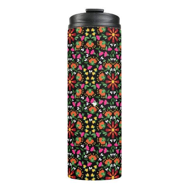 Garrafa Térmica Boho Design Bold Color Floral (Frente)