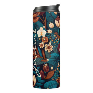Garrafa Térmica Boho Floral Clássico Tumbler Térmico
