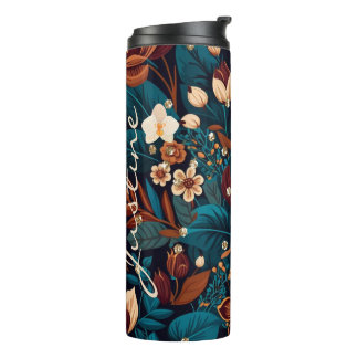 Garrafa Térmica Boho Floral Clássico Tumbler Térmico