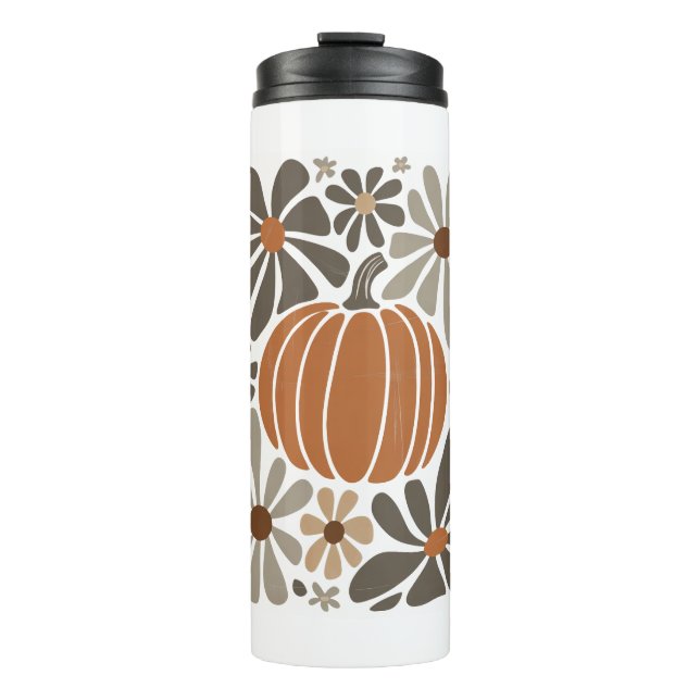 Garrafa Térmica Boho Floral Fall Pumpkin Season (Frente)