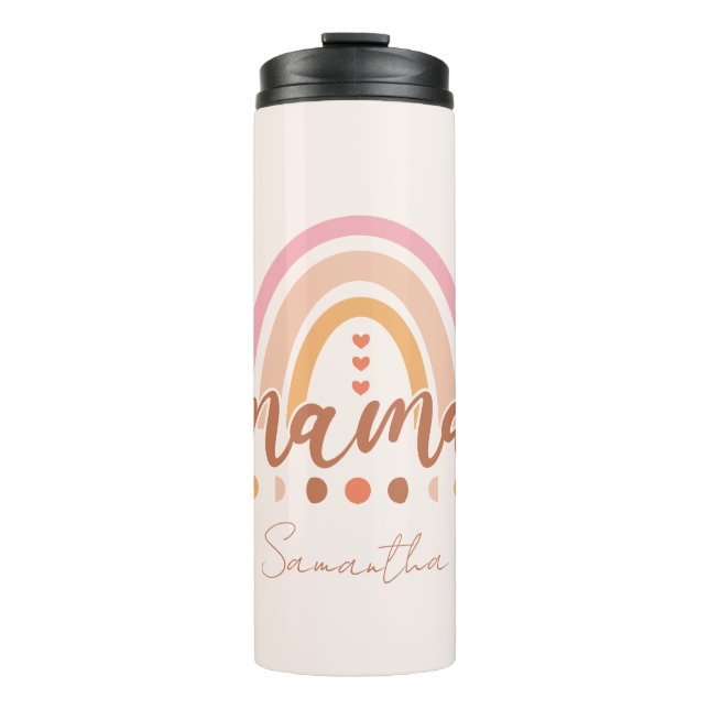Garrafa Térmica Boho Rainbow Mama com Fases da Lua (Frente)
