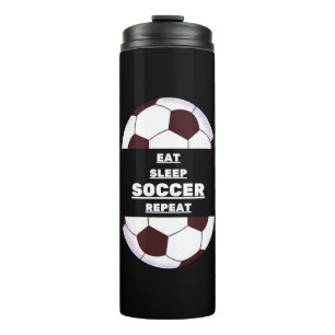 Garrafa Térmica Bola de Futebol. Coma, Dorme, Futebol, Repita
