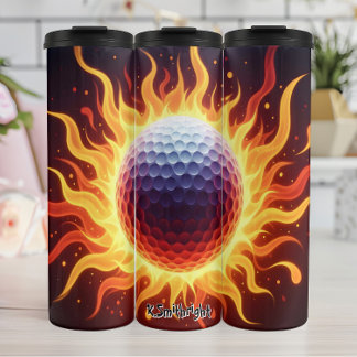Garrafa Térmica Bola de Golfe de Fiery em Chamas