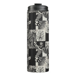 Garrafa Térmica Bold Tropical Monochrome Floral Pattern