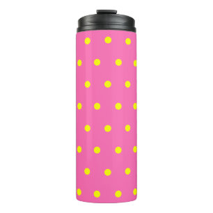 Garrafa Térmica Bolinhas Amarelas Rosa