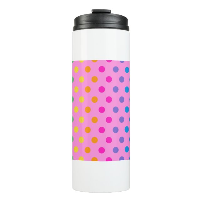 Garrafa Térmica bolinhas arco-íris (Frente)