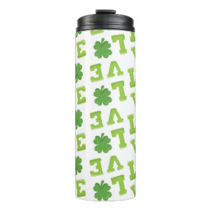 Garrafa Térmica Bolinhas VERDES ADORAM SHAMROCKS IRLANDESES