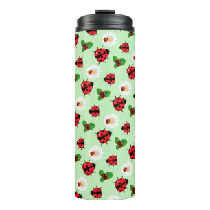 Garrafa Térmica Bolinhas vermelha-branca Ladybug Daisy verão