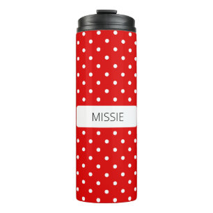 Garrafa Térmica Bolinhas White em Vermelho
