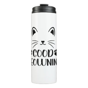 Garrafa Térmica Bom Dia Gatinho Camiseta Engraçada Para Gato