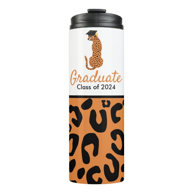 Garrafa Térmica Boné para vestir Leopardo de Graduação (Frente)