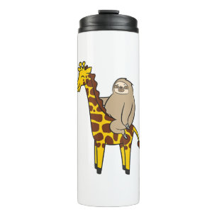 Garrafa Térmica Bonita Sloth Voando na Girafa Ama Girafas e Slo