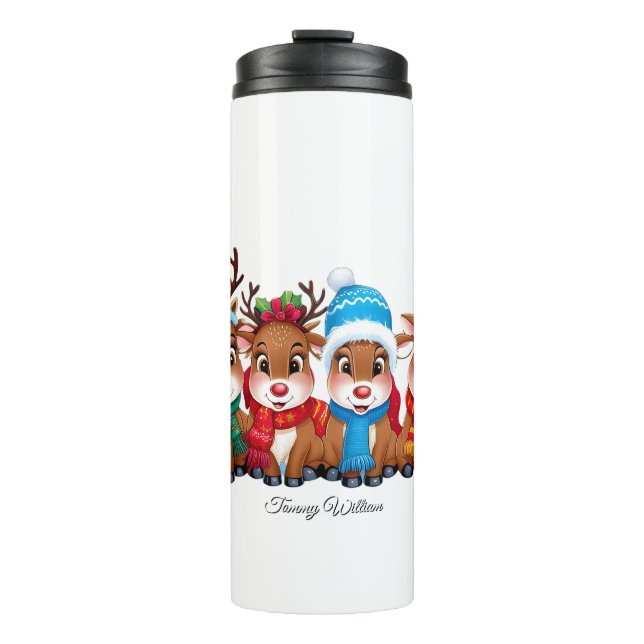 Garrafa Térmica Bonita Tendência Moderna Engraçada Feliz Natal (Frente)