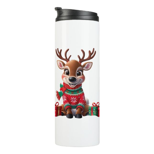 Garrafa Térmica Bonita Tendência Moderna Engraçado Natal (Rotação à direita)