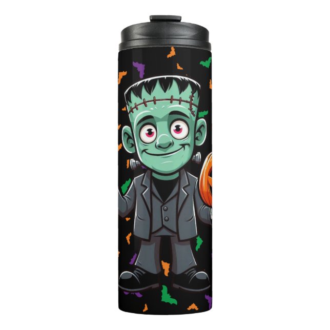 Garrafa Térmica Bonito, caricatura do monstro do Frankenstein (Frente)