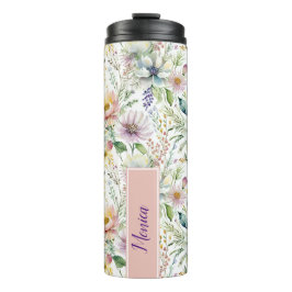 Garrafa Térmica Bonito padrão floral pastel personalizado