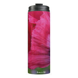 Garrafa Térmica Bonito PInk e Flor de Papoila Roxo