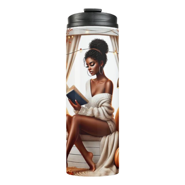 GARRAFA TÉRMICA BONITO QUEDA TEMADA DE MULHER AFRICANA AMERICANA L (Frente)