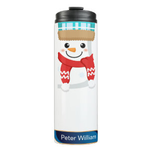 Garrafa Térmica Bonito Snowman Celebrando o Natal
