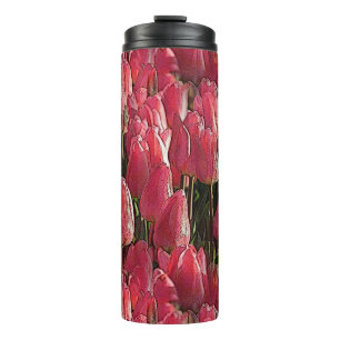 Garrafa Térmica Bonito Tulipas Rosa