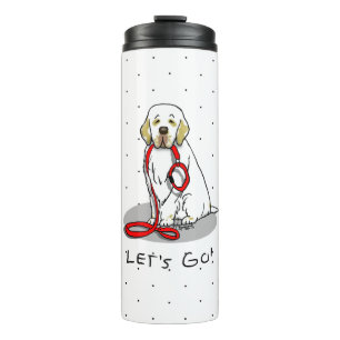 Garrafa Térmica Bonito Vamos Lá! Passear Clumber Spaniel Cão (limã