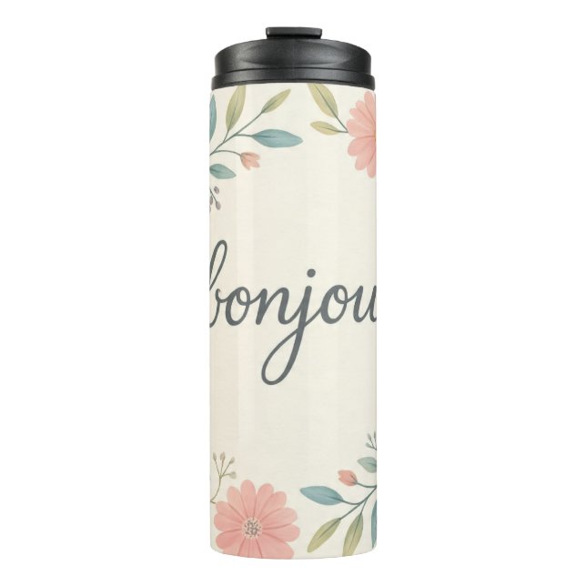 Garrafa Térmica Bonjour floral thermal tumbler  (Frente)
