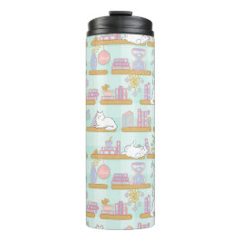 Garrafa Térmica Bookish Girly Cute Cat Name Green