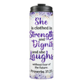 Garrafa Térmica Borboleta das Escrituras de Provérbios Mulheres