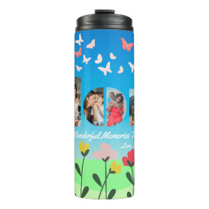 Garrafa Térmica Borboleta Personalizada Mãe Tumbler Térmico