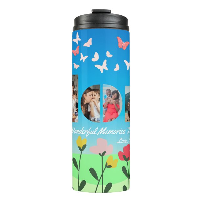 Garrafa Térmica Borboleta Personalizada Mãe Tumbler Térmico (Frente)