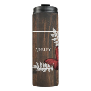 Garrafa Térmica Borboleta Vermelha Russa Personalizada Tumbler Tér