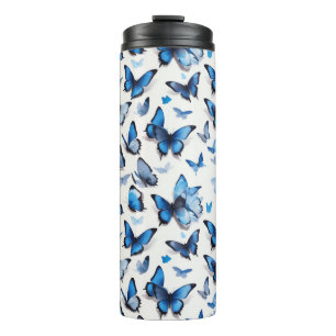 Garrafa Térmica Borboletas azul vibrantes