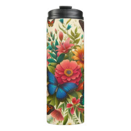 Garrafa Térmica Borboletas E Flores